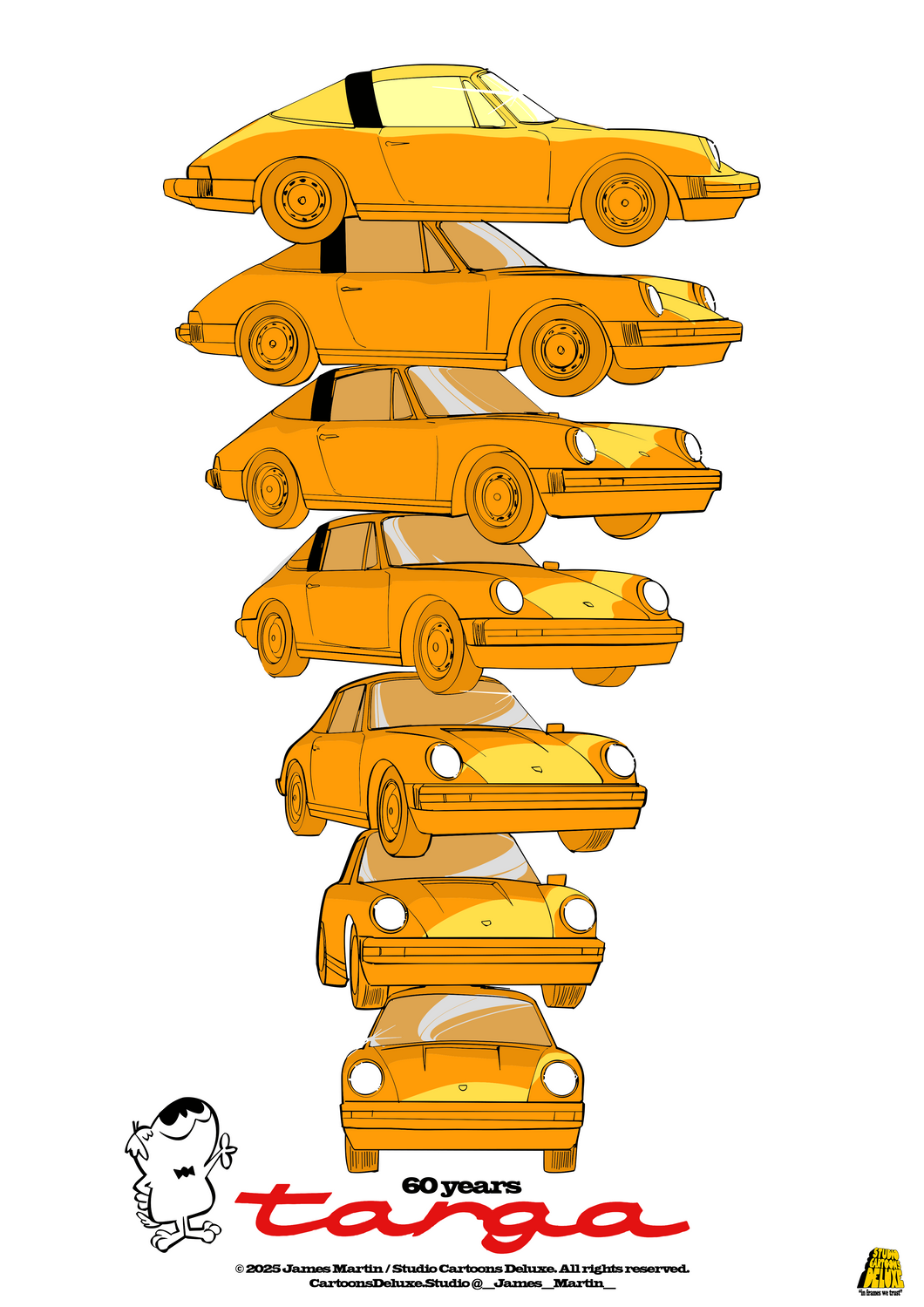 James Martin - Work #4: Targa, Yellow - Poster