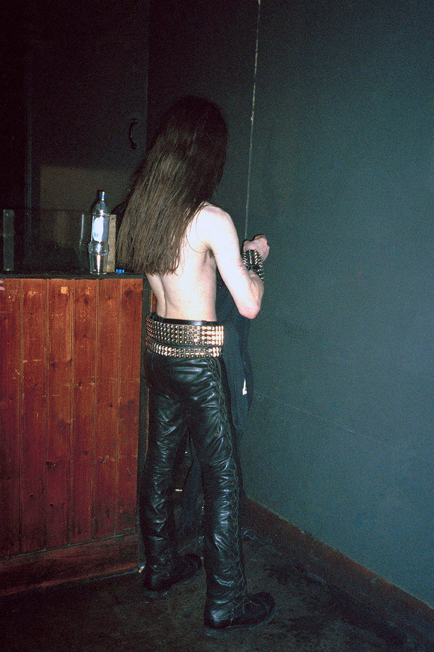 Sanna Charles - Work #10: Topless with leather and studs. God Listens to Slayer 2015 - Art Print